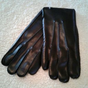 🌺 NEW Mens Black Faux Leather (Vinyl) Gloves